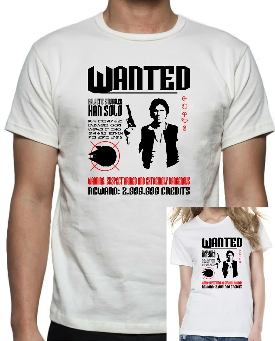Звездные войны Han Solo Wanted Poster футболка до 5XL Бесплатная доставка почтой