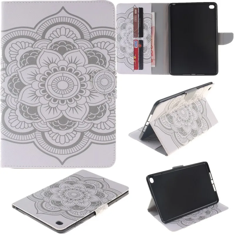 Fashion Two Side Flower Flip Wallet Case For Apple iPad Mini 4 Case PU Leather Stand Tablet Cover Case With Card Money Holder (40)