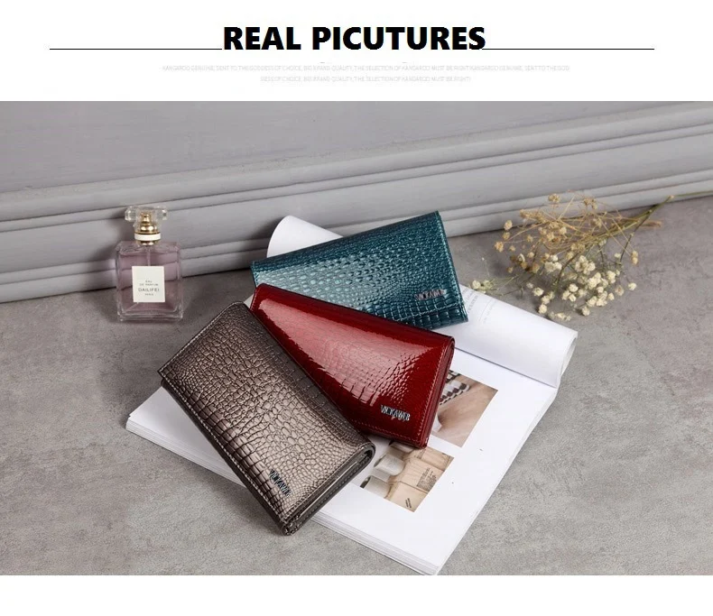 VICKAWEB Genuine Leather Small Wallet Women Wallets Alligator Short Purse Coins Hasp Girls Wallet Fashion Female Ladies Wallets-018
