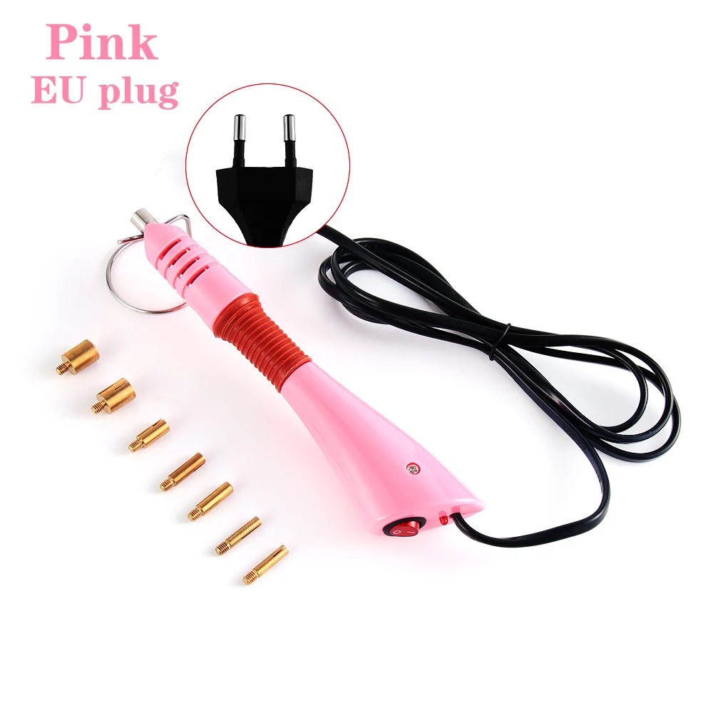 UE/US 7 подсказок 5 секунд быстрый нагрев Горячая палочка устройство накладывания страз аппликаторы для украшений DIY Инструменты - Цвет: EU plug pink