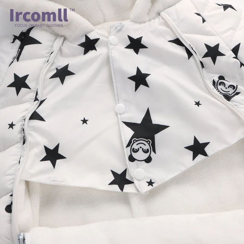 Ircomll Новый Зимний Детский комбинезон с капюшоном в виде панды и звезд для