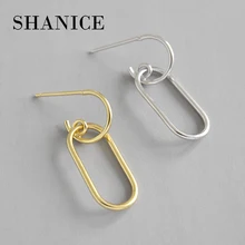 SHANICE 925 пробы цвет серебристый, золотой цвет INS геометрические минималистичные серьги-цепочки для женщин и девушек массивные уличные Панк ювелирные изделия