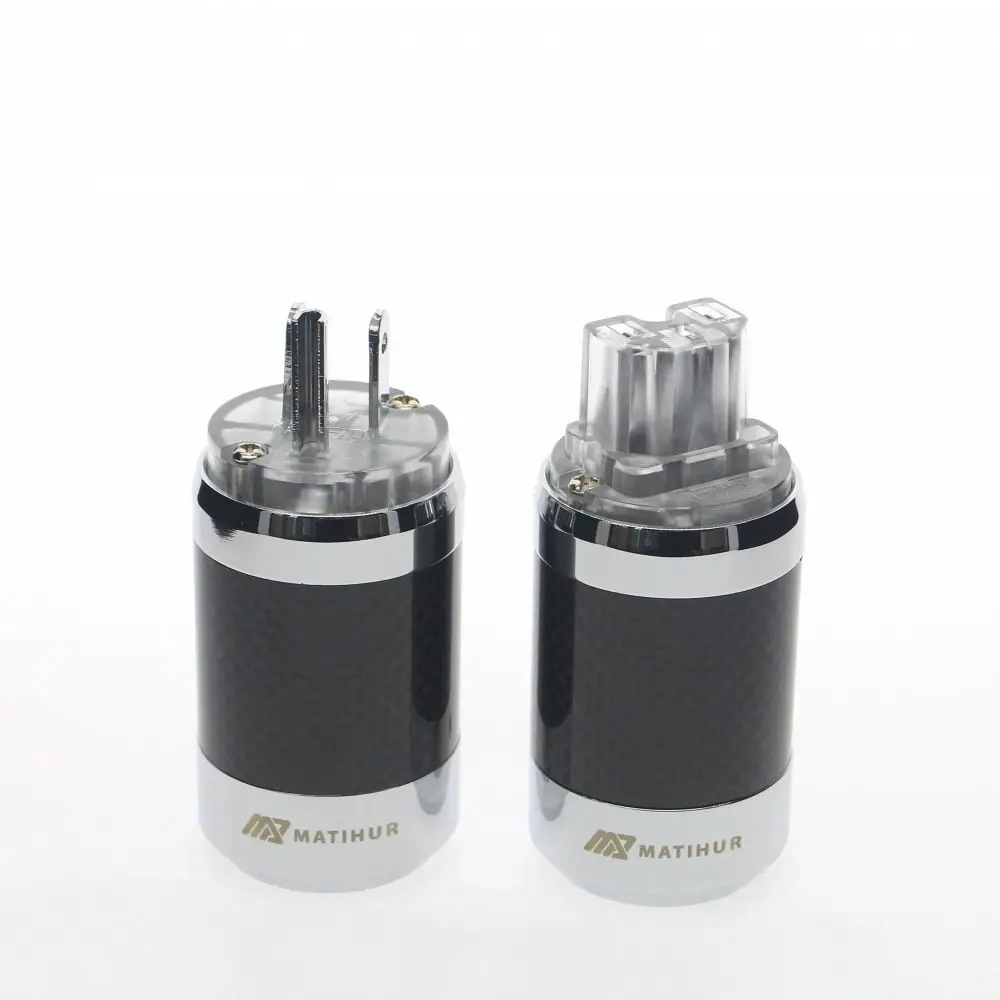 

Pair version MATIHUR Carbon Fiber Rhodium IEC US Schuko Power plug New
