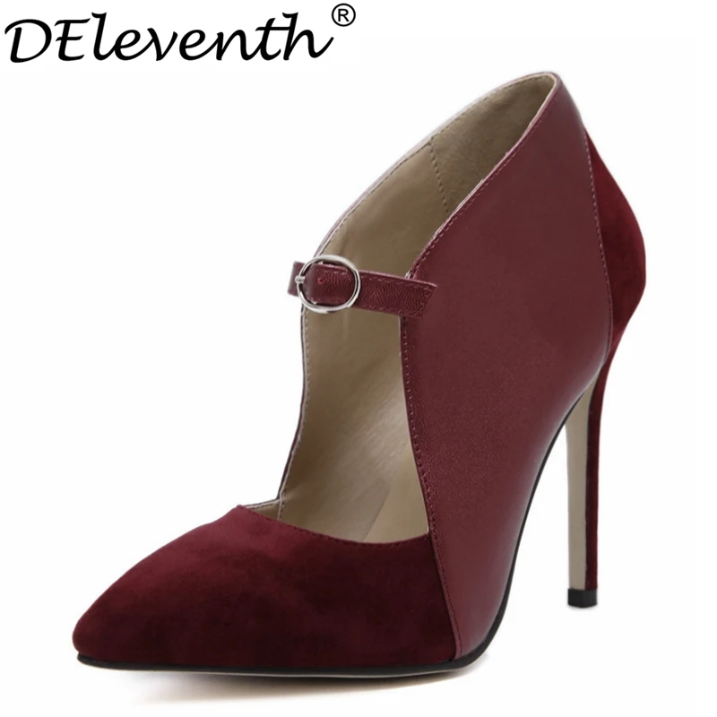pointed buckle heels