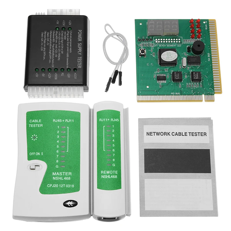 

PC Motherboard POST Analyzer Computer Power Supply Network Cable Tester PC Network Test Kit