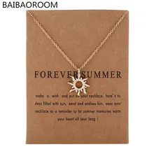 New Arrived Fashion Jewelry Silver Color Forever Summer Sun Chocker Necklace Pendant For Women Girl