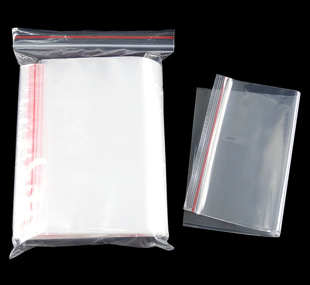 100Pcs/pack Large zipper plastic transparent bag , ziplock plastic bag