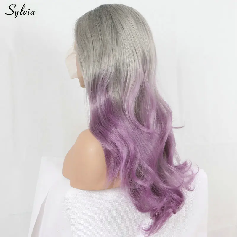 gray purple ombre wig 3