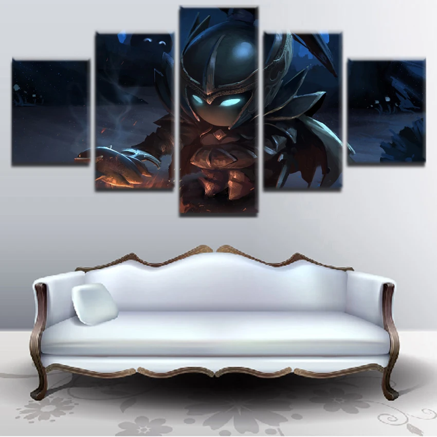 5 Pieces DotA 2 Fire Night Phantom Assassin Warrior Wall Art Poster Modern Canvas Print Game Painti