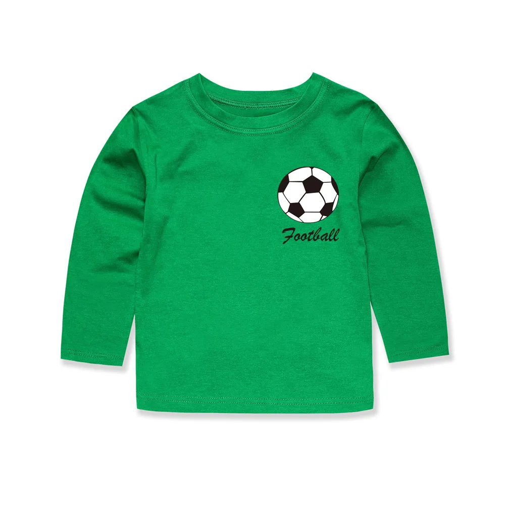 Новая брендовая весенне-осенняя одежда для детей, детские футболки с длинными рукавами Топы с длинными рукавами для малышей, Футбольная Одежда для девочек, футболка, топы