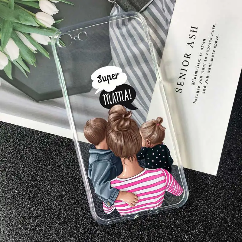 Модный милый чехол для телефона mama of girl boy Super mom baby для iphone XR 7 6 6s 8 Plus 5 5S X XS MAX, чехол из ТПУ для iphone 11 pro max - Цвет: tpu A853