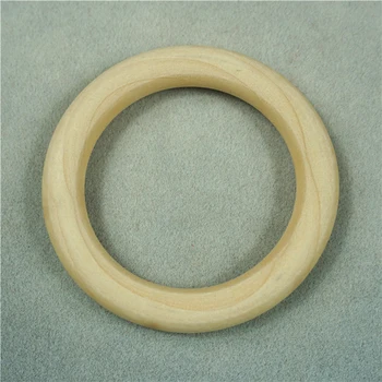 

50pcs/lot Round Wooden Ring Beads Natural Wood Beads For DIY Bracelet Jewelry 15 20 25 30 35 40 45 50 55 60 65 70MM Baby Teether