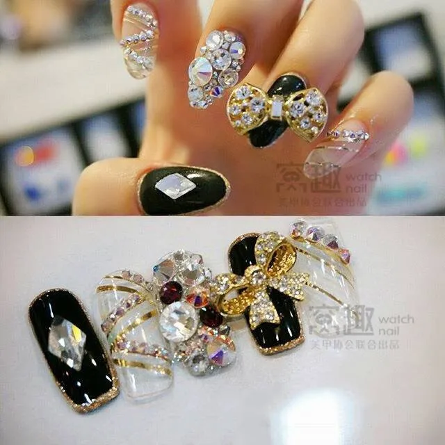 Black Glass 3D Nail Art Rhinestones ss3 ss4 ss5 ss6 ss8 ss10 ss12 ss16 ss20 ss30 ss34 Crystal Nail Art Rhinestones material for sewing near me