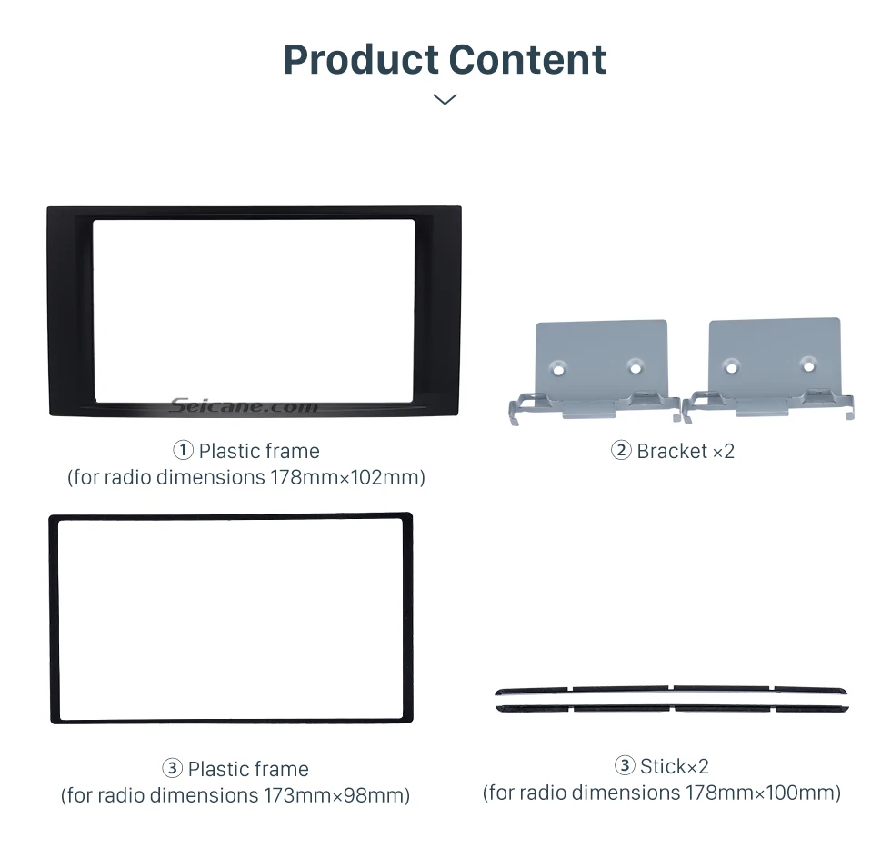 Product Content Double Din VW Volkswagen Touareg Transporter T5 Multivan Car Radio Fascia Surround CD Fitting Kit Install Frame Trim Panel 