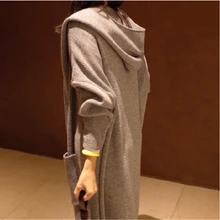 Длинный свободный для беременных вязаный кардиган плюс размер однотонный для беременных свитер с капюшоном с карманами повседневное пальто для беременных