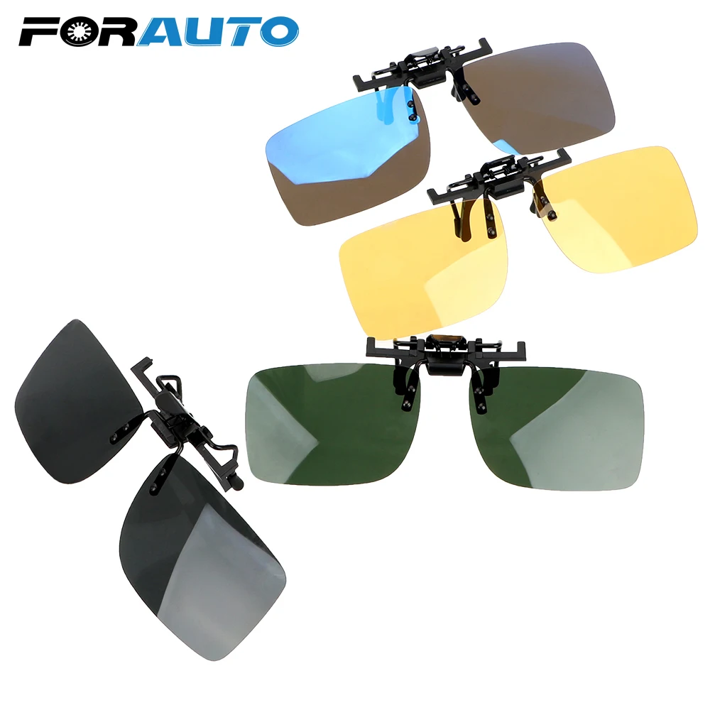 Car Driver Goggles Anti UVA UVB Clip On Sunglasses Polarized Sun