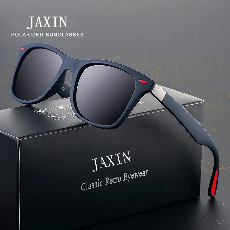 

JAXIN Classic Polarized Square Sunglasses Men Retro Wild Black Sun Glasses Ms. Brand Design Travel Driving Eyewear okulary UV400