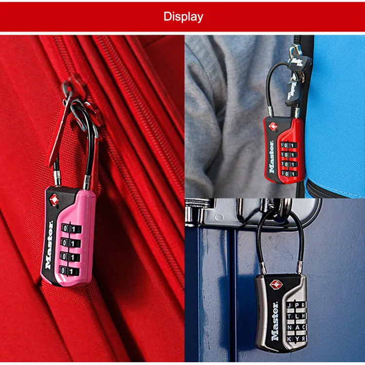 Master Lock TSA Luggage Lock WORD Numeric Combination Password Locks For Travel Luggage Suitcase Code Padlock Customs Lock  (9)