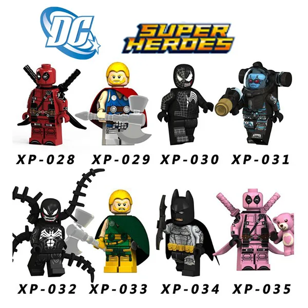 

8pcs Dc Super Hero Deadpool/Batman/Venom/Mister Freeze Minifigured Building Blocks Figure Bricks Compatible With Legoings