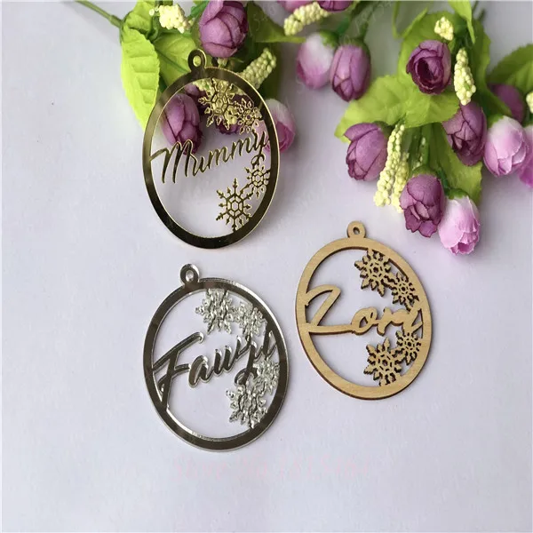 

1pcs Snowflake Personalised name tree ornament wodden name Christmas bauble tree decoration wedding custom name for you