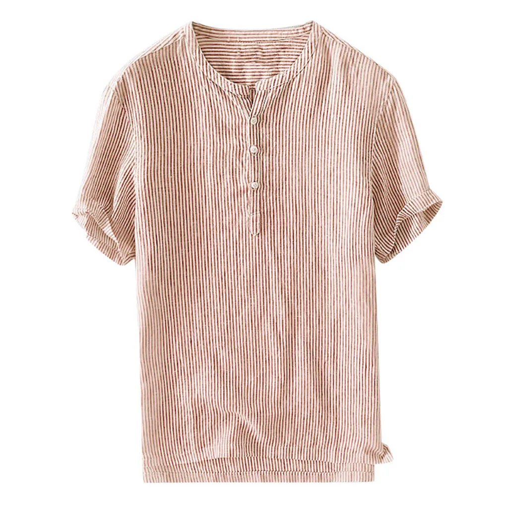 الصيف الرجال بارد رقيقة تنفس شريط زر القطن قميص قصير كم M-3XL الكلاسيكية أزياء شخصية