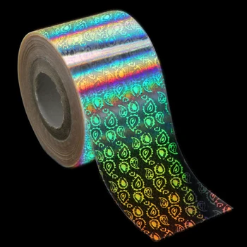 

120m*4cm 1 roll Holographic Nail Foils Laser Flower Nail Art Transfer Foil Starry Sky Transfer Sticker Paper