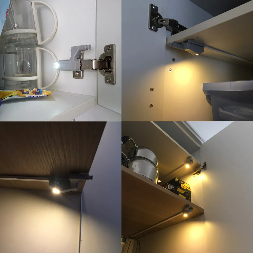10 шт./упак. кухня Петля двери шкафа ночник мини светодиодный светильник аварийный сенсорный ночник освещение для шкафа