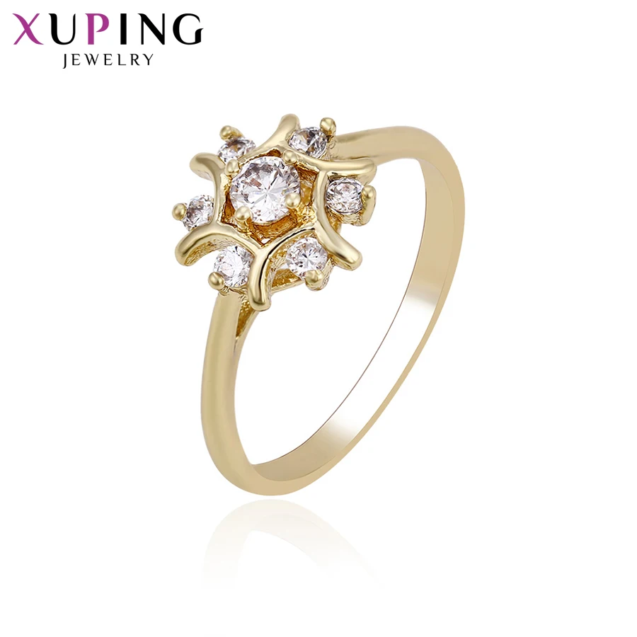 

Xuping Ring Flower Popular Design Charm Style for Women Light Yellow Gold Color Plated Rings Christmas Jewelry Gift S64,9-14219