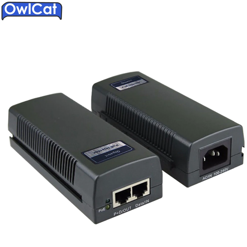 

OwlCat Fast PSE Ethernet Switch &POE Switch Power over Ethernet 48V 1.0A PoE Adapter Power Supply for Video CCTV IP Camera