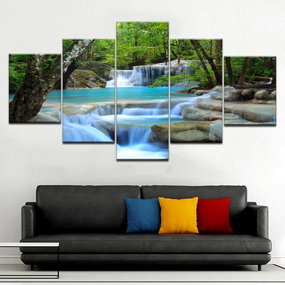 Cuadros de pared de 5 paneles para arte de sala de estar cuadro en