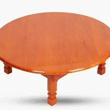 Современный круглый стол, складные ножки 90 см, натуральная/вишневая отделка, мебель для гостиной, большой низкий круглый журнальный столик из массива сосны