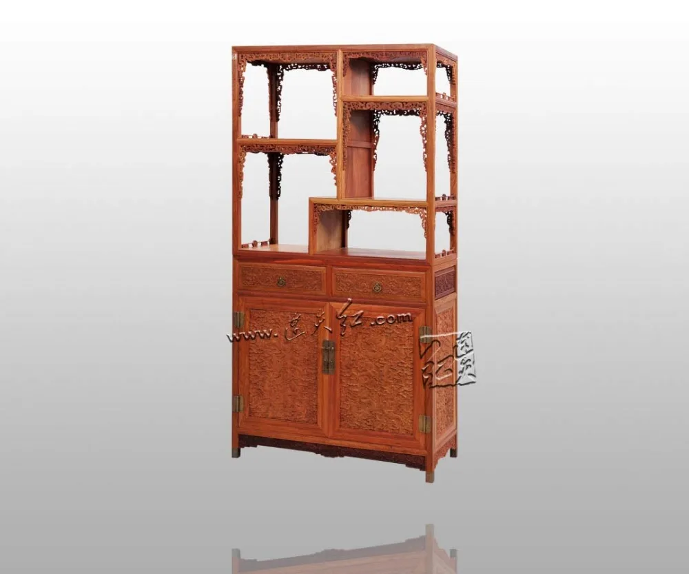 Rosewood Curio Storage Cabinets China Antique Home Furniture filing Magazine Racks Solid Wood Cupboard Multi-function Bookcase
