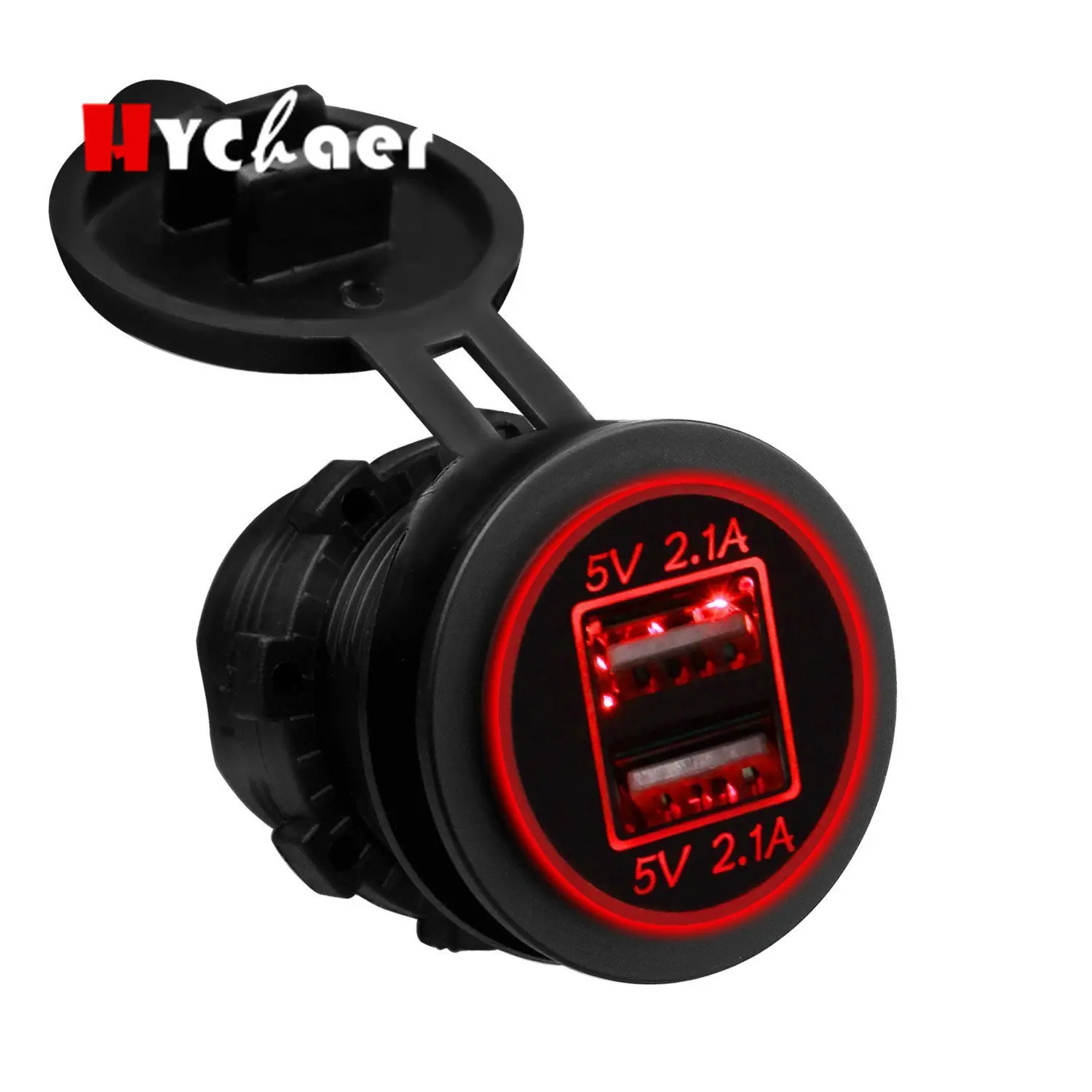 

Car Socket Charger Power Adapter Dual USB Outlet Power Mobile Phone Outlet Charge for Auto Motorcycle Truck ATV Boat 12-24V