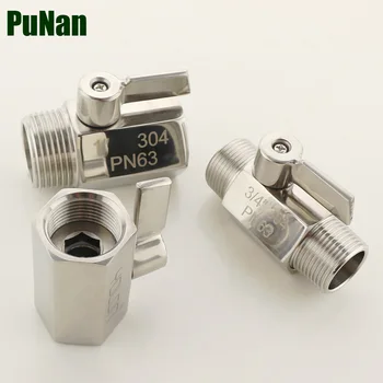

SUS 304 Mini ball valve double male double female 1/8' 1/4' 3/8' 1/2' 3/4' 1' BSP Male To Female Air Compressor Valves