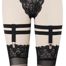 Очаровательные женские носки для ног Подвязки черные эластичные чулки на бедрах ремень готический панк Харадзюку экзотические Фетиш вечерние танцевальная одежда