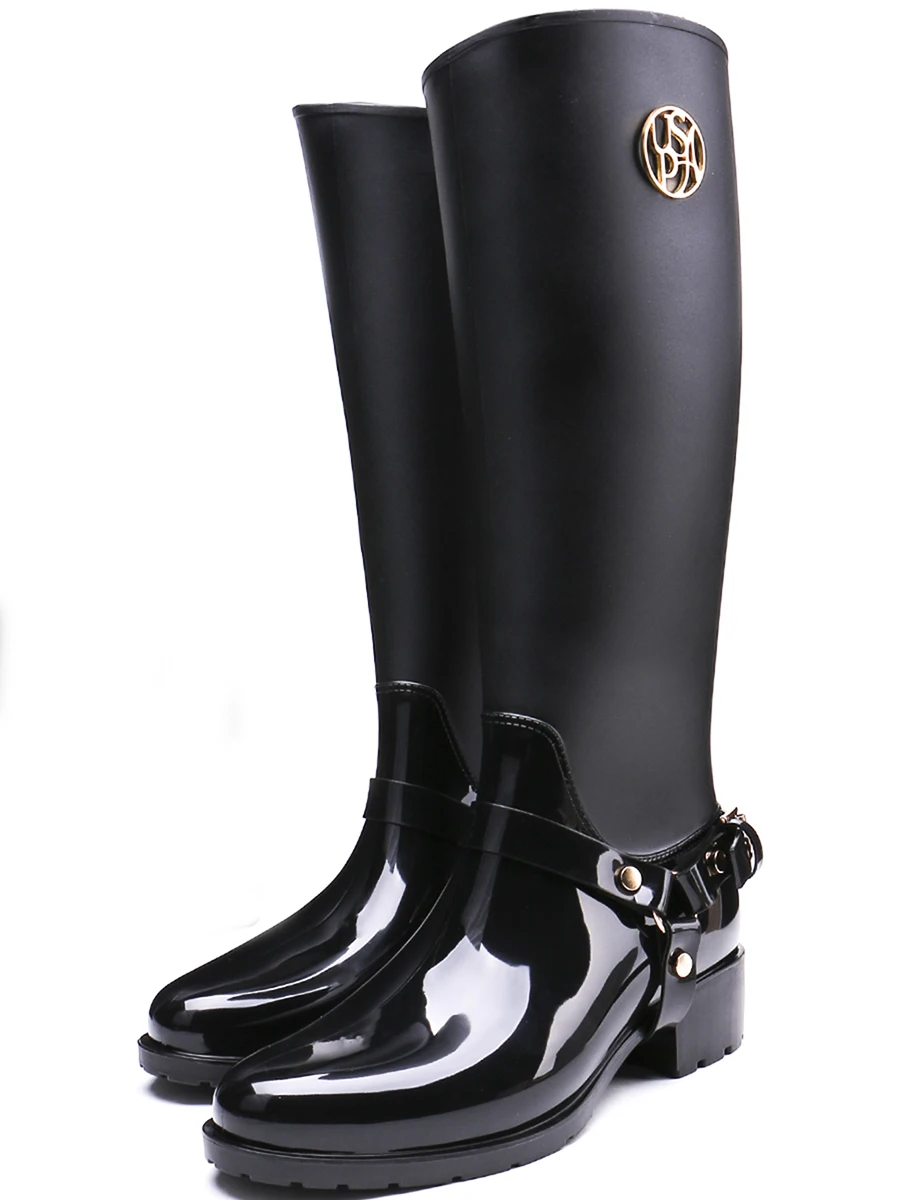 TONGPU; Лидер продаж; женские резиновые сапоги до колена из эко-ПВХ на молнии; Классический дизайн; 25-160