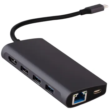 

8 in 1 USB-C HUB Type-c to Multi USB 3.0 HDMI 4k RJ45 Power Adapter Type C HUB Splitter For Macbook Pro Air Hot sell