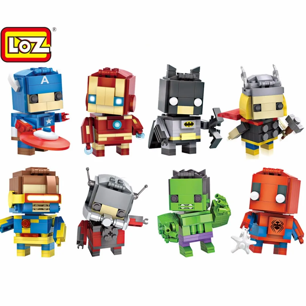 

LOZ mini diamond building block marvel DC comics super heroes nanoblock Batman Spiderman Ironman Thor Ant-Man mech robot toys