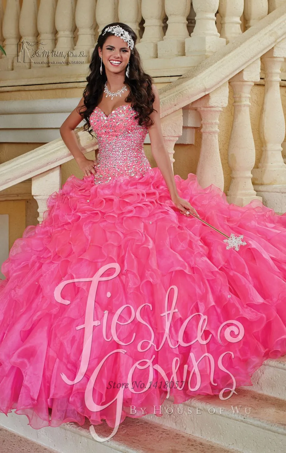 Vestidos de Quinceanera 2016 15 Anos Cheap Quinceanera Gowns Fushcia