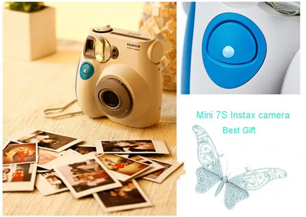 Подлинная Fujifilm Instax Mini 7 s мгновенная пленка фото камера, Рождество/День Святого Валентина/подарок на день рождения