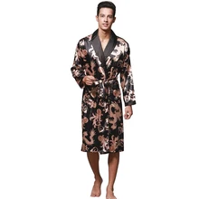 Best Price Tony&Candice Men's Satin Robe Long Sleeve Spa Bathrobe Dragon Printed Loungewear Sleepwear Best Price Tony&Candice Men's Satin Robe Long Sleeve Spa Bathrobe Dragon Printed Loungewear Sleepwear