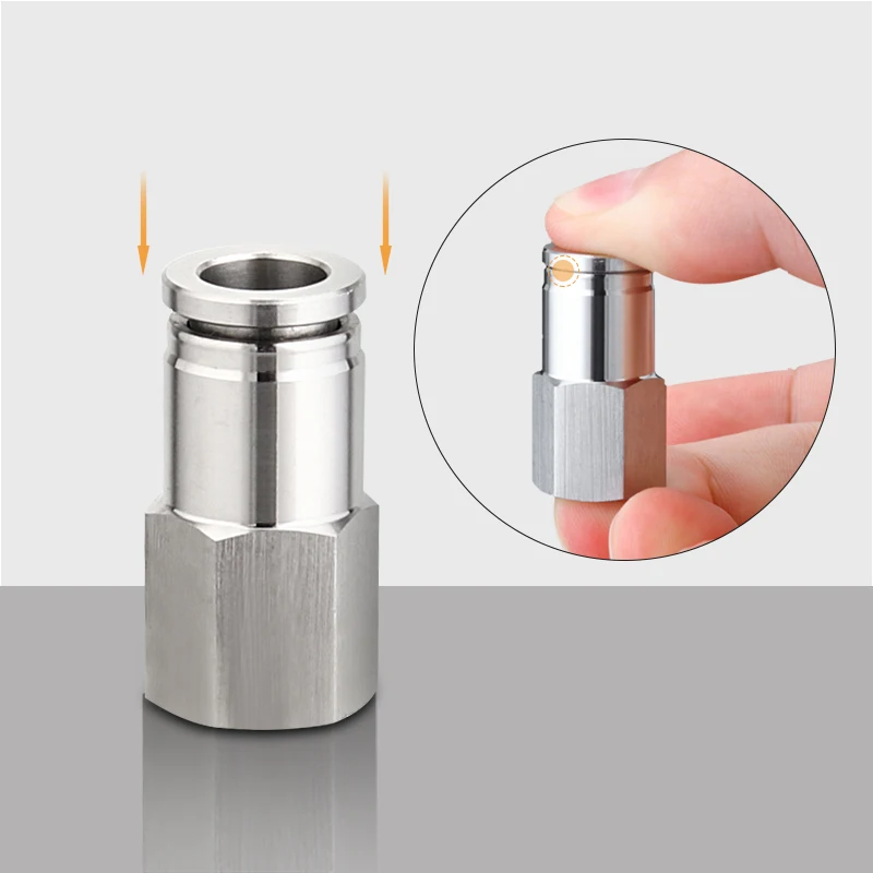 conector de encaixes rápidos, tubo pneumático Push In Joint, OD 8mm, 7 
