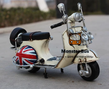 

National Flag Classic Motorcycle Model 100% Handmade Old Iron Sheet Model VESPA 1:12 Retro Metal Piaggio Scooter Sheep Motor Kid