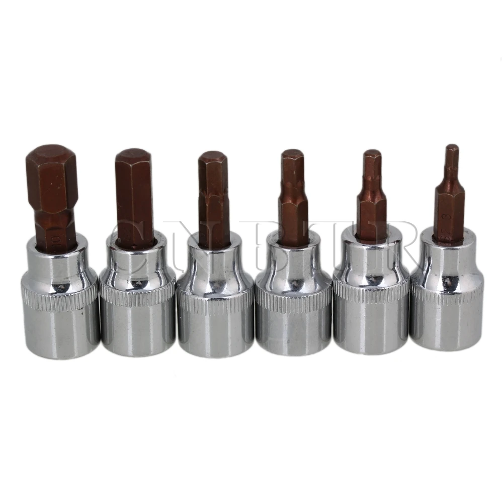 

CNBTR Silver S2 Alloy Steel 3/8 Metric Hex Sockets Bit Set for Factory Repair Shop