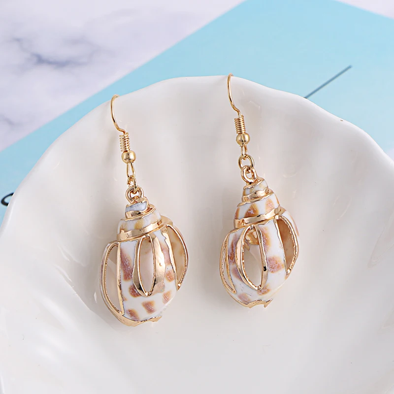 Коми Boho Макси РАКОВИНЫ мотаться Висячие серьги для женщин Шарм Seashell утверждающий кулон серьги модная Подарочная бижутерия A40108