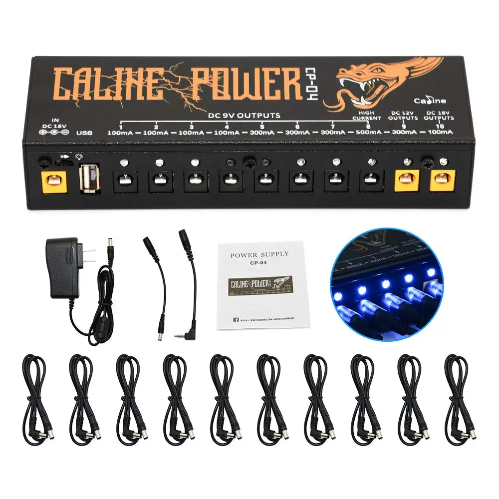 Caline CP-04 гитарная педаль источник питания дистрибьютор 10 изолированный выход для 9