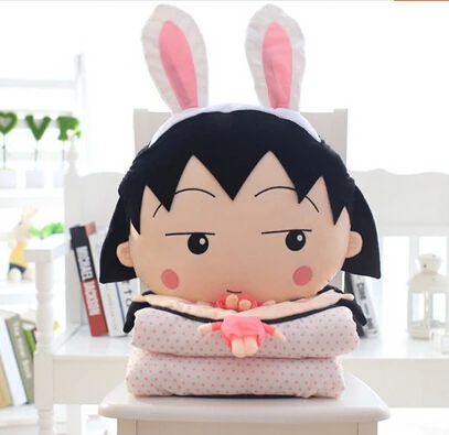 Плюшевое одеяло 1 шт. 150 см мультяшный кролик Chibi Маруко-тян подушка