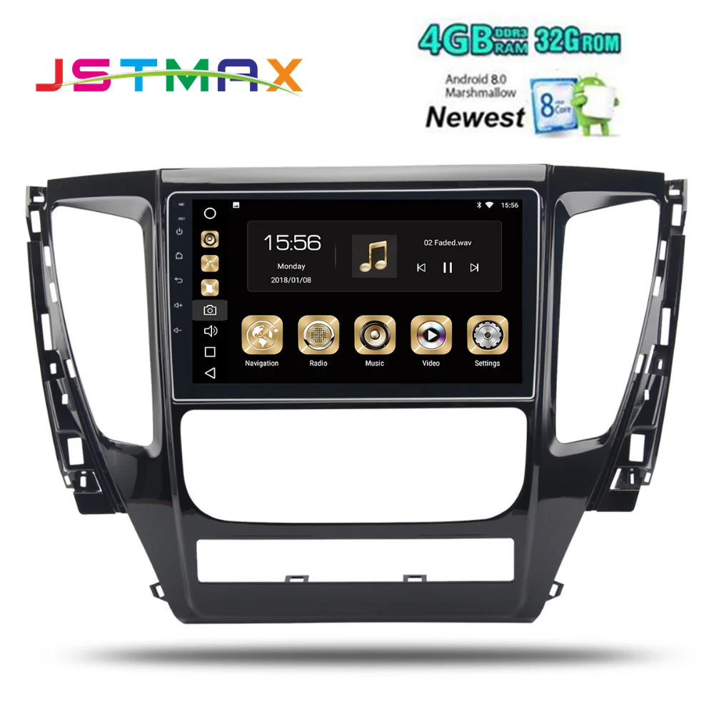 JSTMAX 9 &quotAndroid 8 0 Восьмиядерный Автомобильный gps радио плеер для Mitsubishi Pajero Sport 2017 с 4