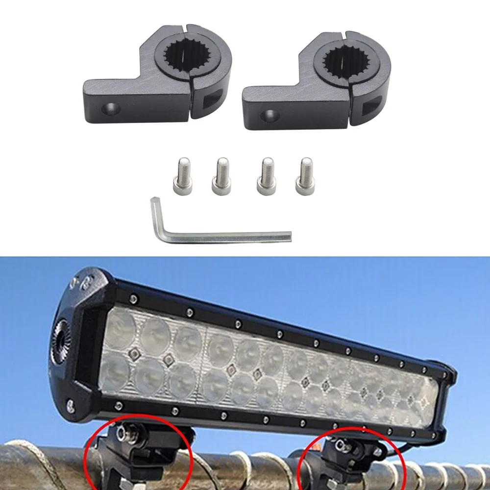 

1inch or 2inch Tube Clamp Mount Bracket ,Roof Roll Cage Holder For Whips,shovel, LED Light Bar (Pack Of 2)