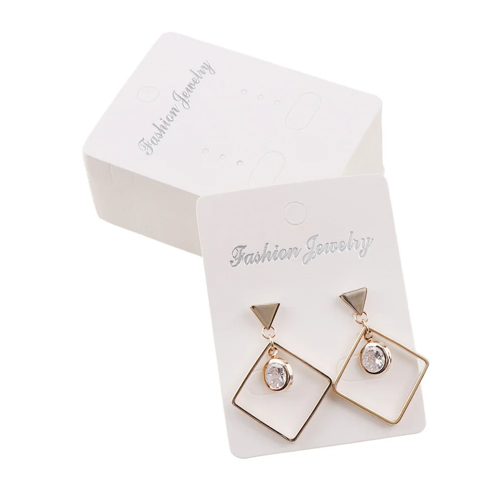 

25PC 2 Style Fashion Earring Card Blank Jewelry cards Kraft Paper Ear Studs Hang price Tags Earring Jewelry Display Cards